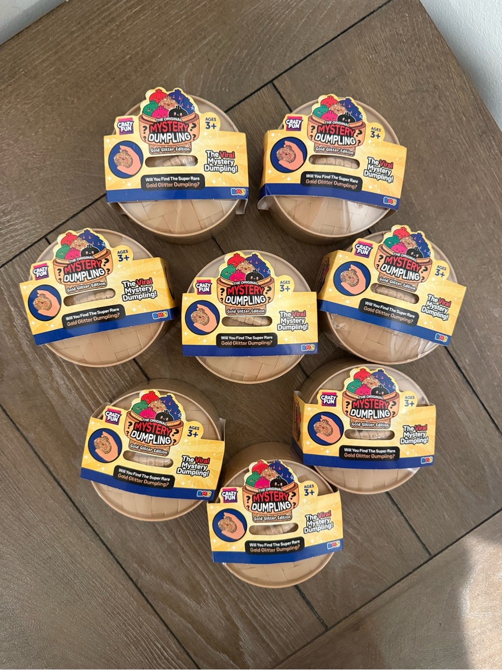 RMS Crazy Fun Mystery Dumpling Gold Glitter Edition Squishy Sealed Lot of 8